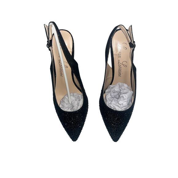 Loran Lorraine Rachel Black Stiletto Heels Women’s Size 9 Dress Shoes New - Picture 2 of 3